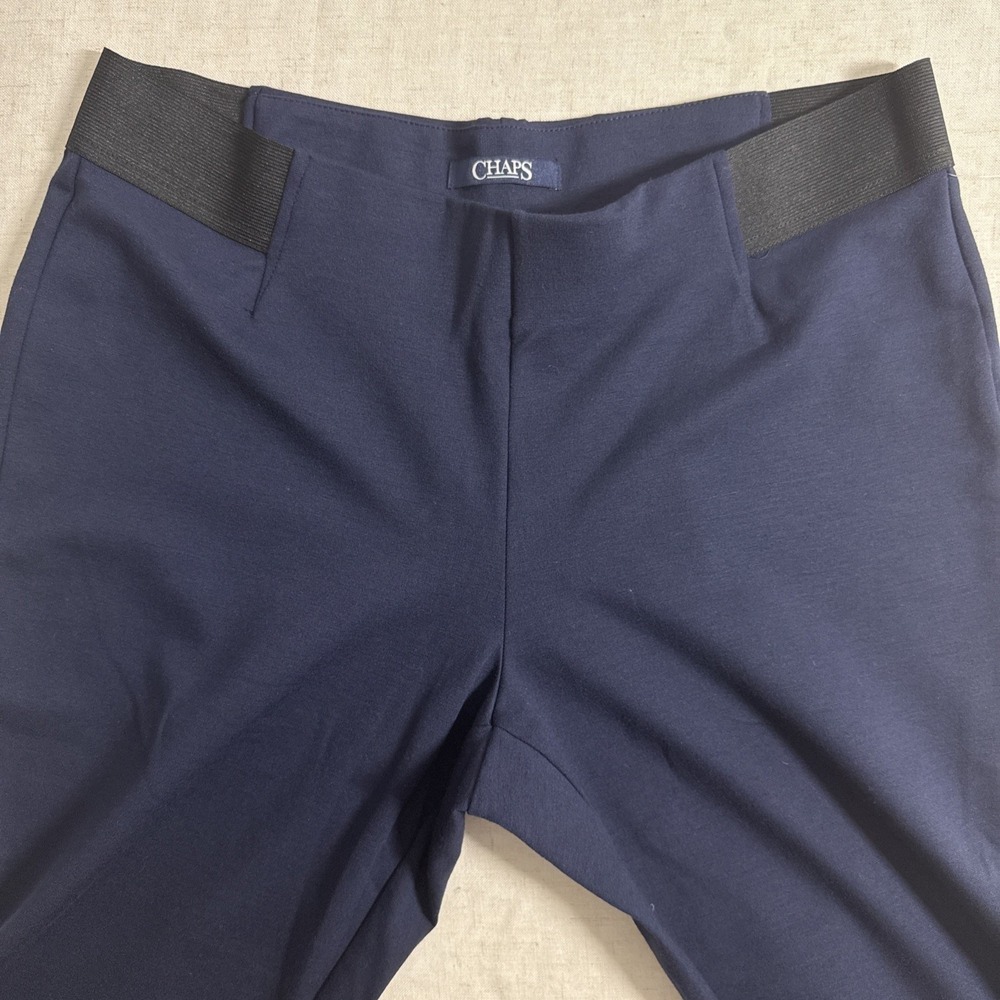 NWT Chaps Blue‎ Sculpting Leggings XL Super Stretch Slim Leg Holiday Edition - Picture 6 of 12